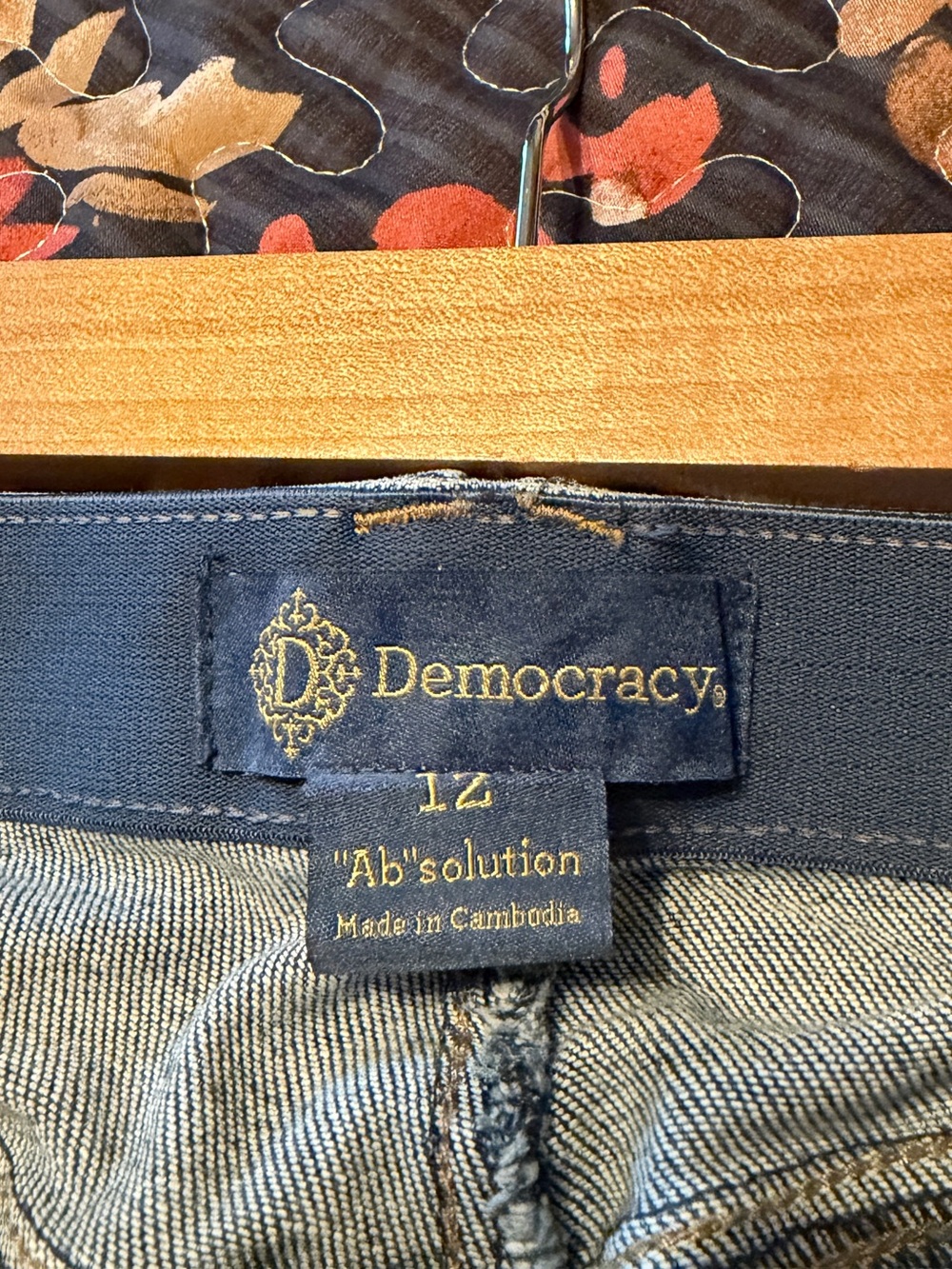 Democracy Navy Blue Denim Jeans with Gold Logo